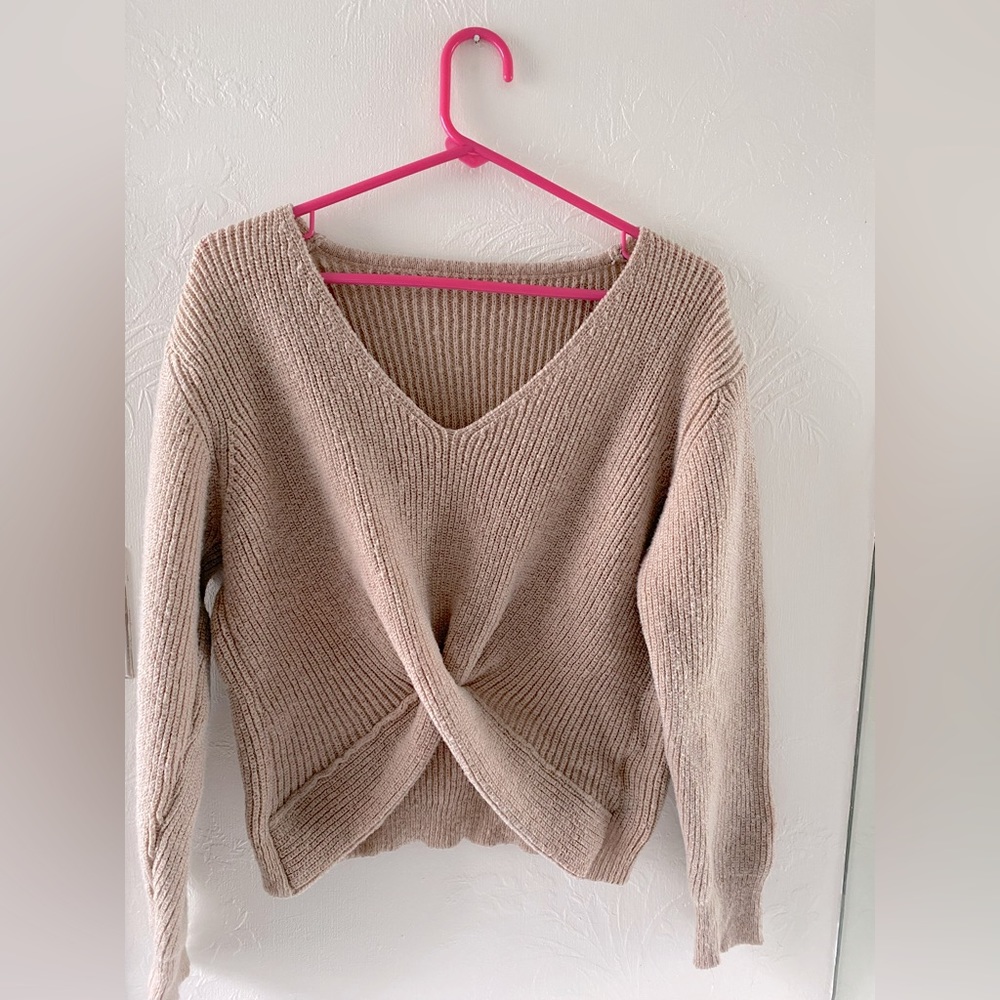 SHEIN knit sweater- cross front off the shoulder